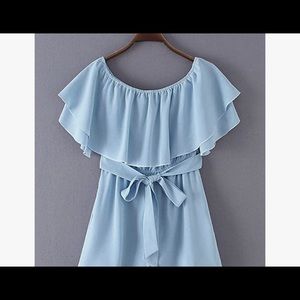 Baby Blue Off-Shoulder Romper